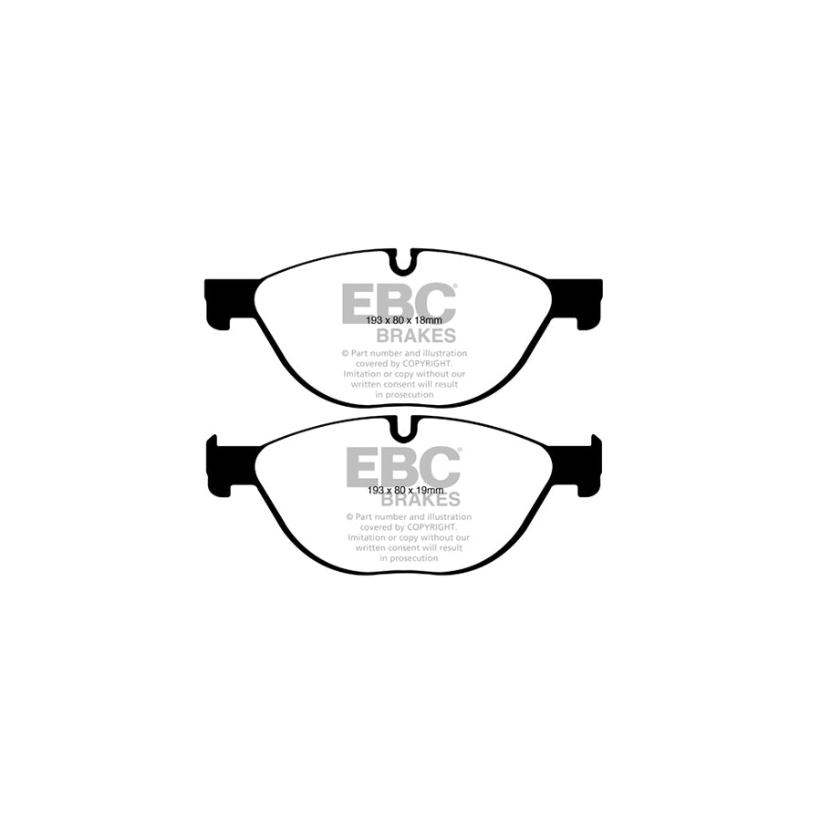 EBC PD03KF224 BMW Alpina Yellowstuff Front Brake Pad & Plain Disc Kit - ATE/TRW Caliper 2 | ML Performance UK Car Parts