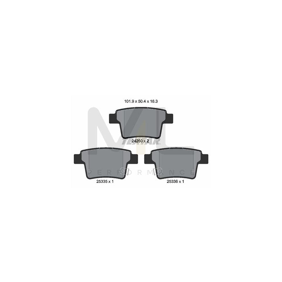 TEXTAR 2426004 Brake pad set with acoustic wear warning