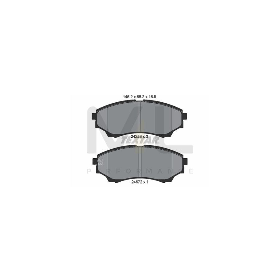 TEXTAR 2435301 Brake pad set with acoustic wear warning
