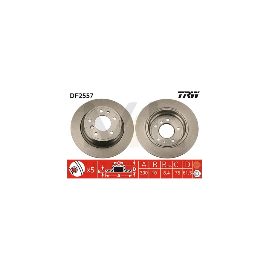 TRW DF2557 Brake Disc Solid, Painted  - 1 piece