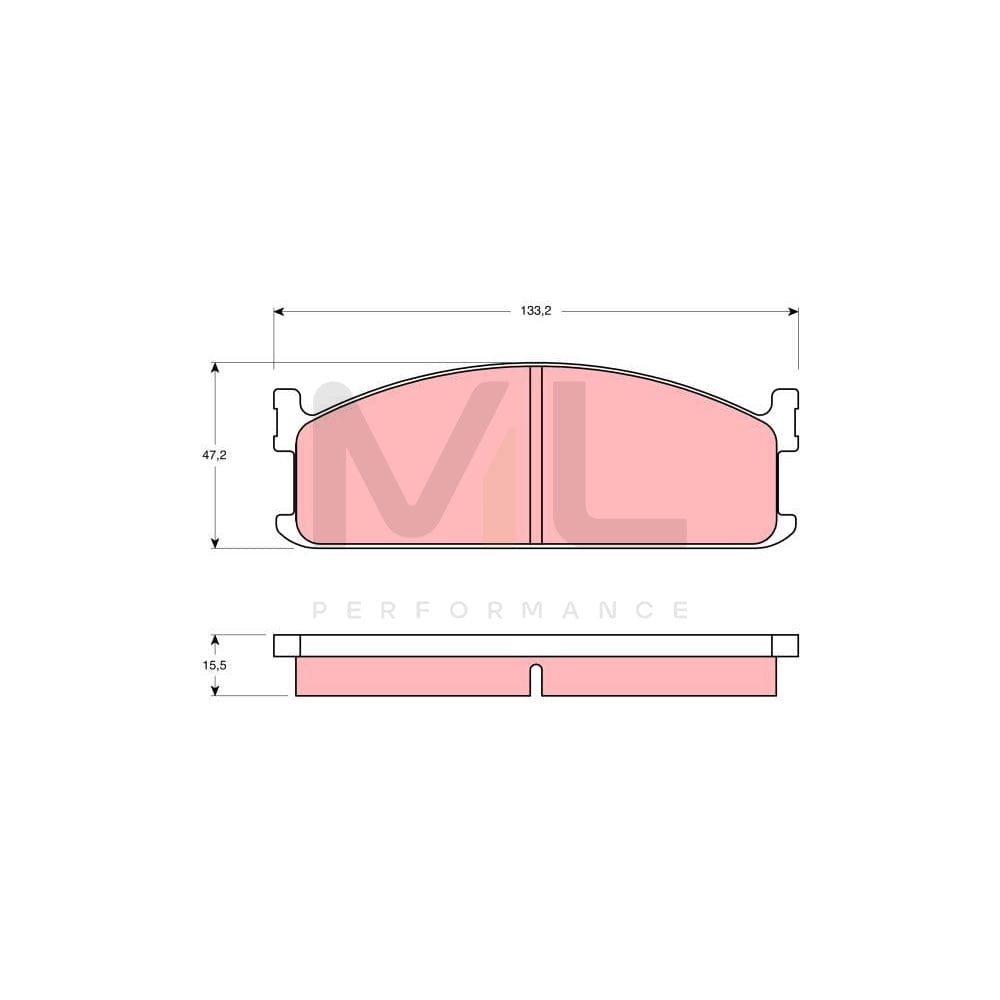 TRW Gdb345 Brake Pad Set Not Prepared For Wear Indicator