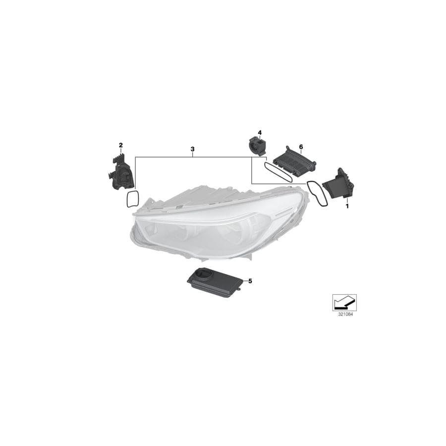 Genuine BMW 63117352477 F11 F10 Led Module For Cornering Light, Left (Inc. 525dX, 550iX & M5)