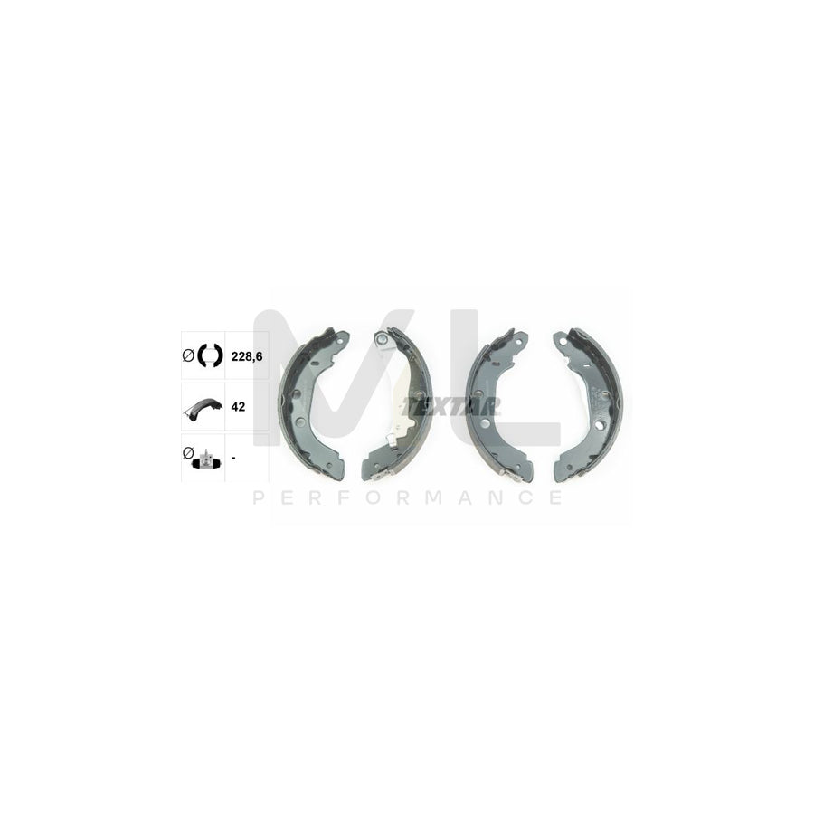 TEXTAR 91052700 Brake Shoe Set with handbrake lever