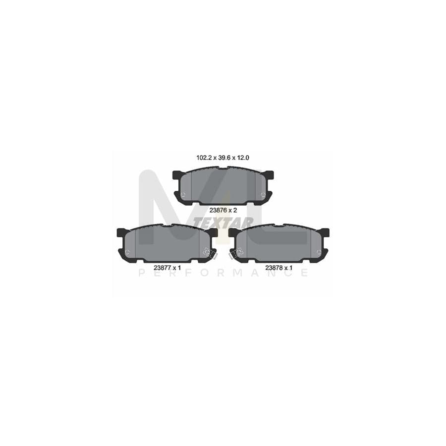 TEXTAR 2387601 Brake pad set for MAZDA MX-5 II (NB) with acoustic wear warning