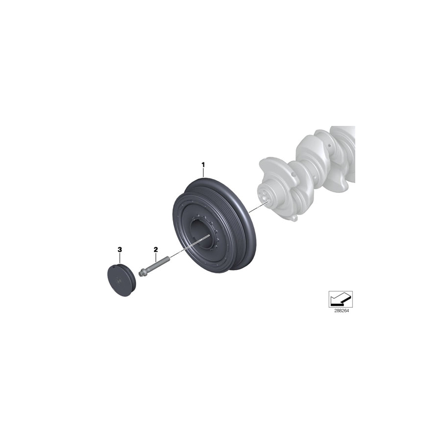 Genuine BMW 11238511321 F26 F07 Vibration Damper (Inc. 530dX, 330d & X6 30dX)