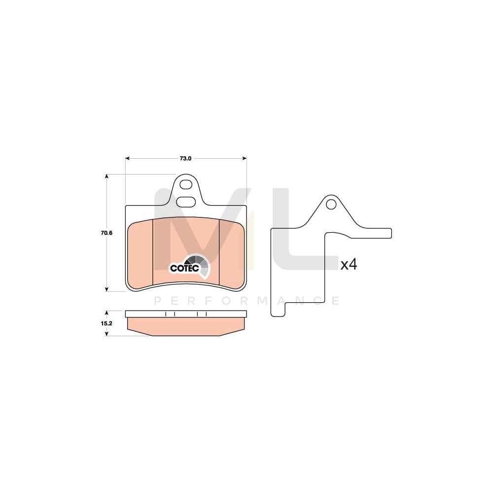 TRW Cotec Gdb2030 Brake Pad Set For Citroën C5