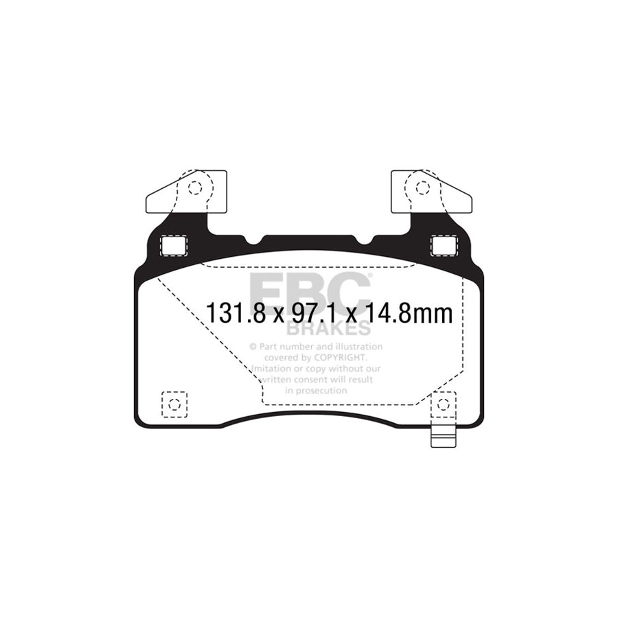 EBC PD03KF1560 Cadillac Chevrolet Yellowstuff Front Brake Pad & Plain Disc Kit - Brembo Caliper (Inc. CTS Vsport & Camaro) 2 | ML Performance UK Car Parts