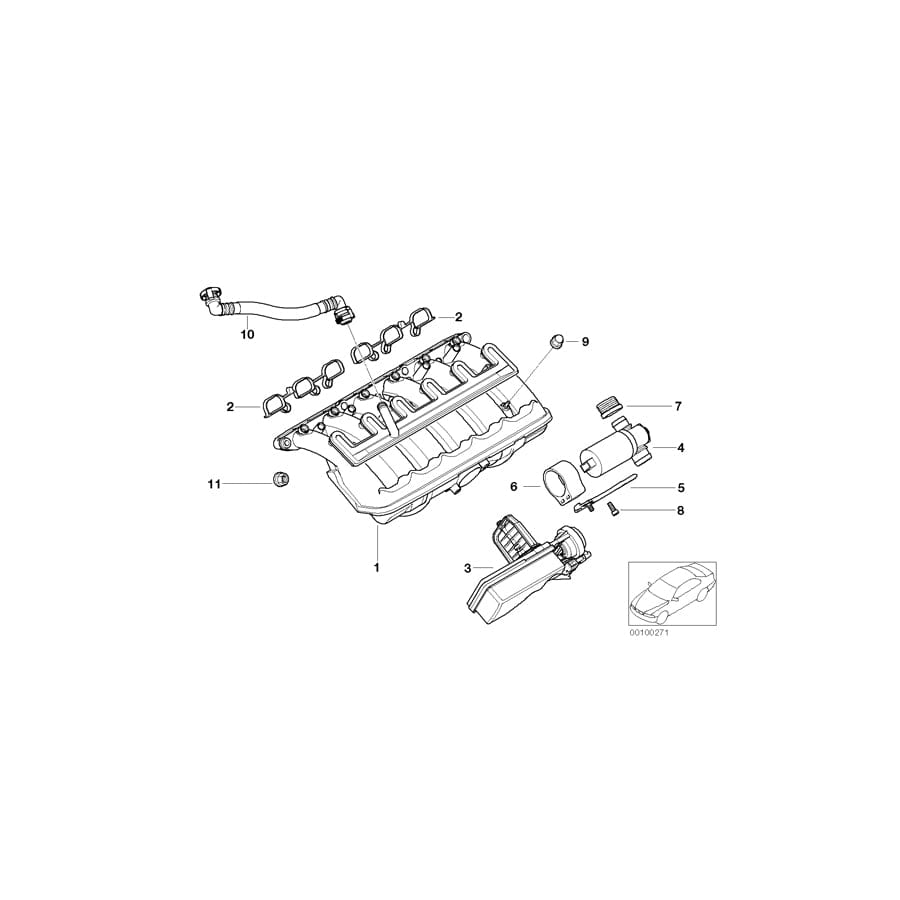 Genuine BMW 11617518034 E46 Intake Manifold (Inc. 325Ci & 325i)