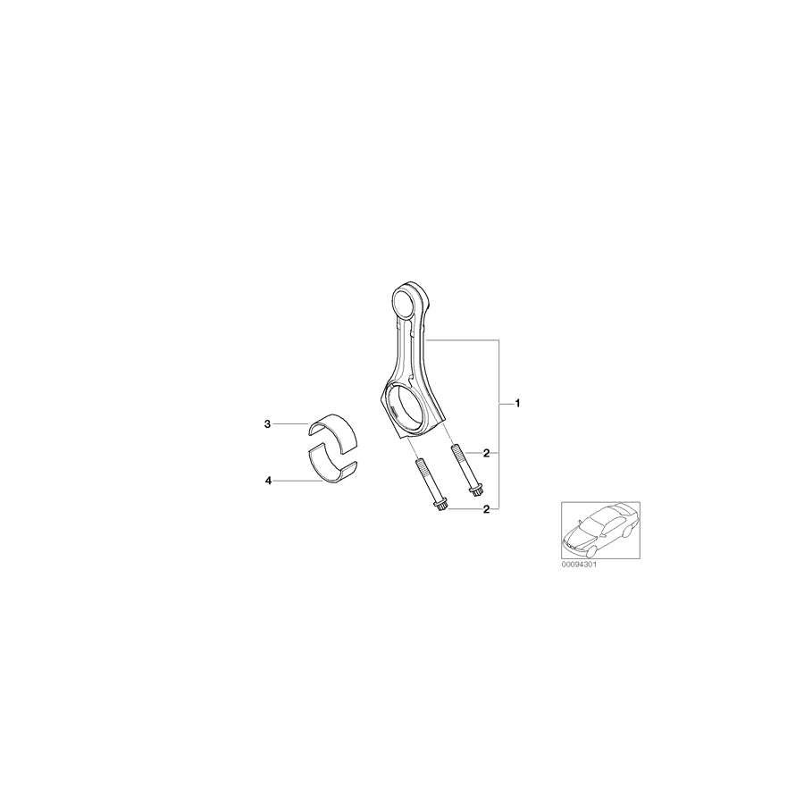 Genuine BMW 11240146682 E38 E65 Set Connecting Rod (Inc. 740d)