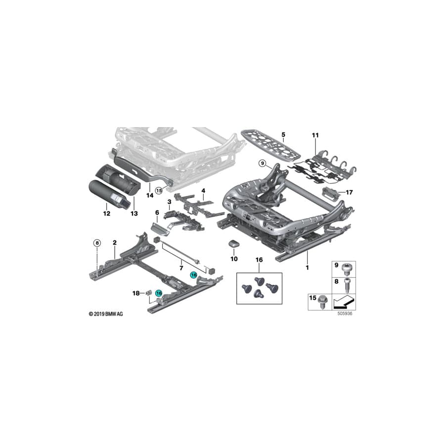 Genuine BMW 52207398998 G12 G11 G05 Bracket For Footwell Lamp (Inc. 725d, 640iX & X5 25dX)