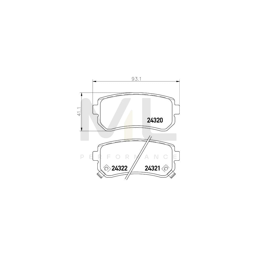 Hella 8DB 355 006-961 Brake Pad Set With Acoustic Wear Warning | ML Performance Car Parts