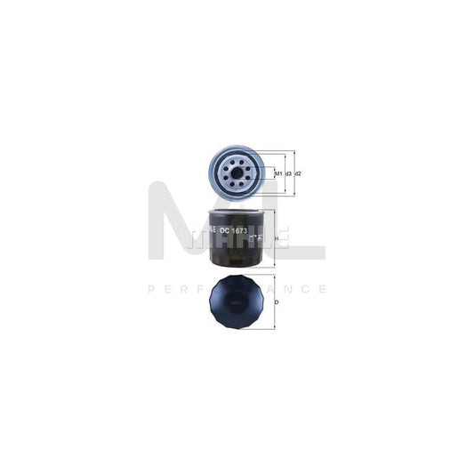MAHLE ORIGINAL OC 1673 Oil Filter Spin-on Filter, with one anti-return valve