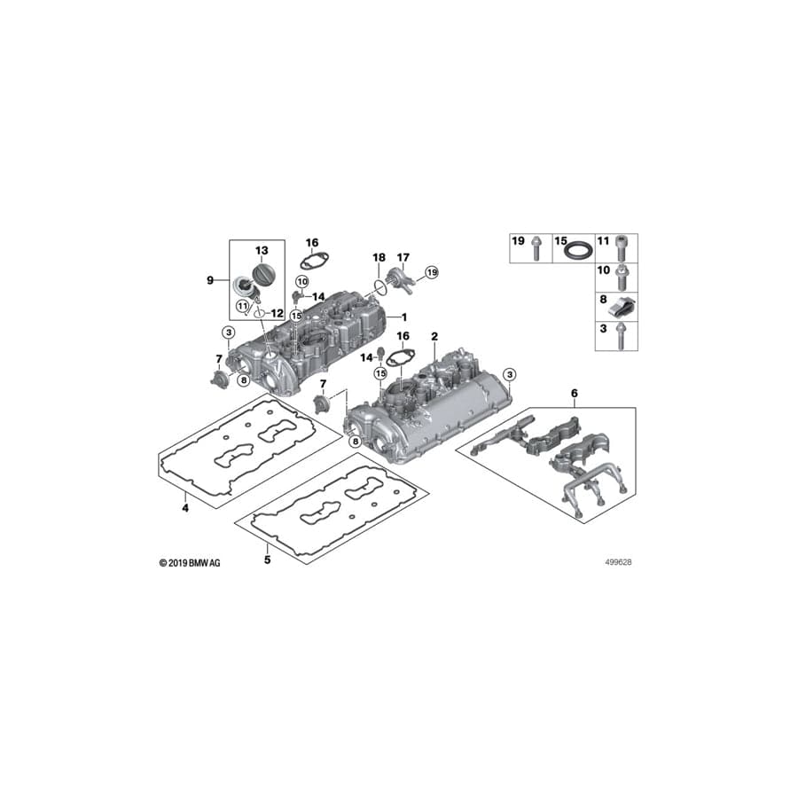 Genuine BMW 11128053530 F91 F90 F93 Cylinder Head Cover Zyl. 1-4 (Inc. M5 & M8)