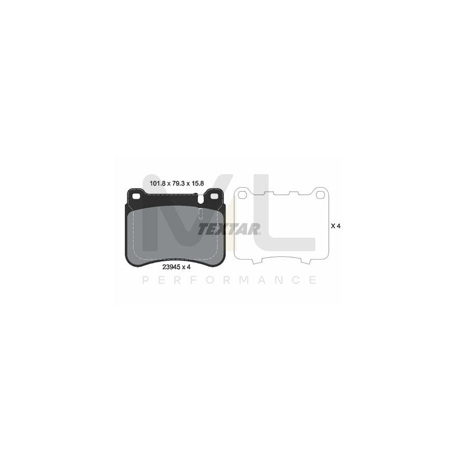 TEXTAR 2394501 Brake pad set prepared for wear indicator