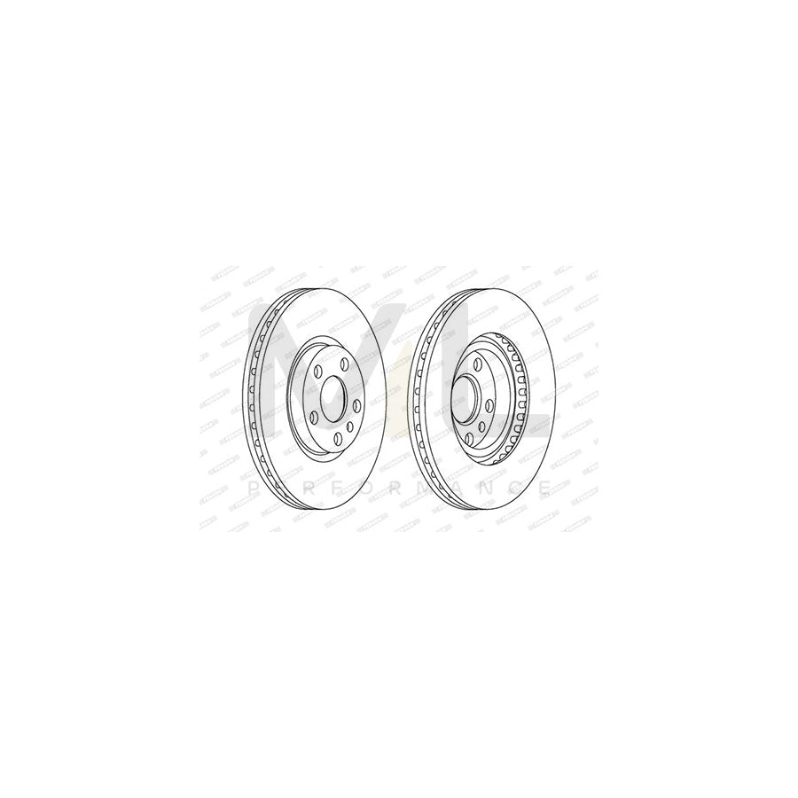 Ferodo Premier Coat+ Disc DDF760C Brake Disc Vented, Coated, Without Bolts/Screws  - Pair