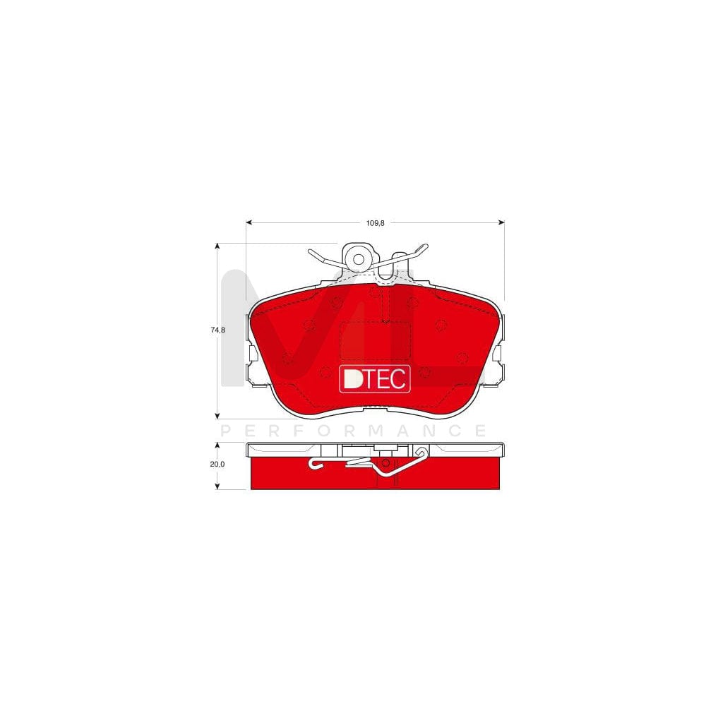 TRW Dtec Cotec Gdb1094Dte Brake Pad Set Suitable For Mercedes-Benz C-Class Prepared For Wear Indicator, With Brake Caliper Screws, With Accessories