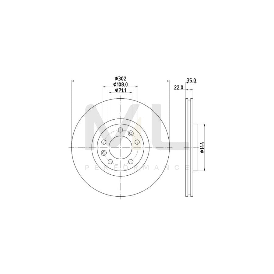 HELLA PRO 8DD 355 116-231 Brake Disc for CITRO??? C6 Saloon Externally Vented, Coated, without wheel hub, without wheel studs | ML Performance Car Parts
