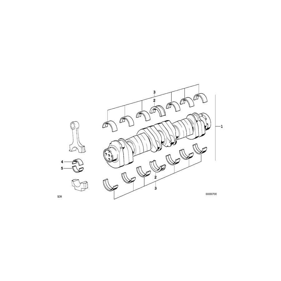 Genuine BMW 11241318678 E34 Bearing Shell Yellow 49,00MM (Inc. M5 & M5 3.8) | ML Performance UK Car Parts