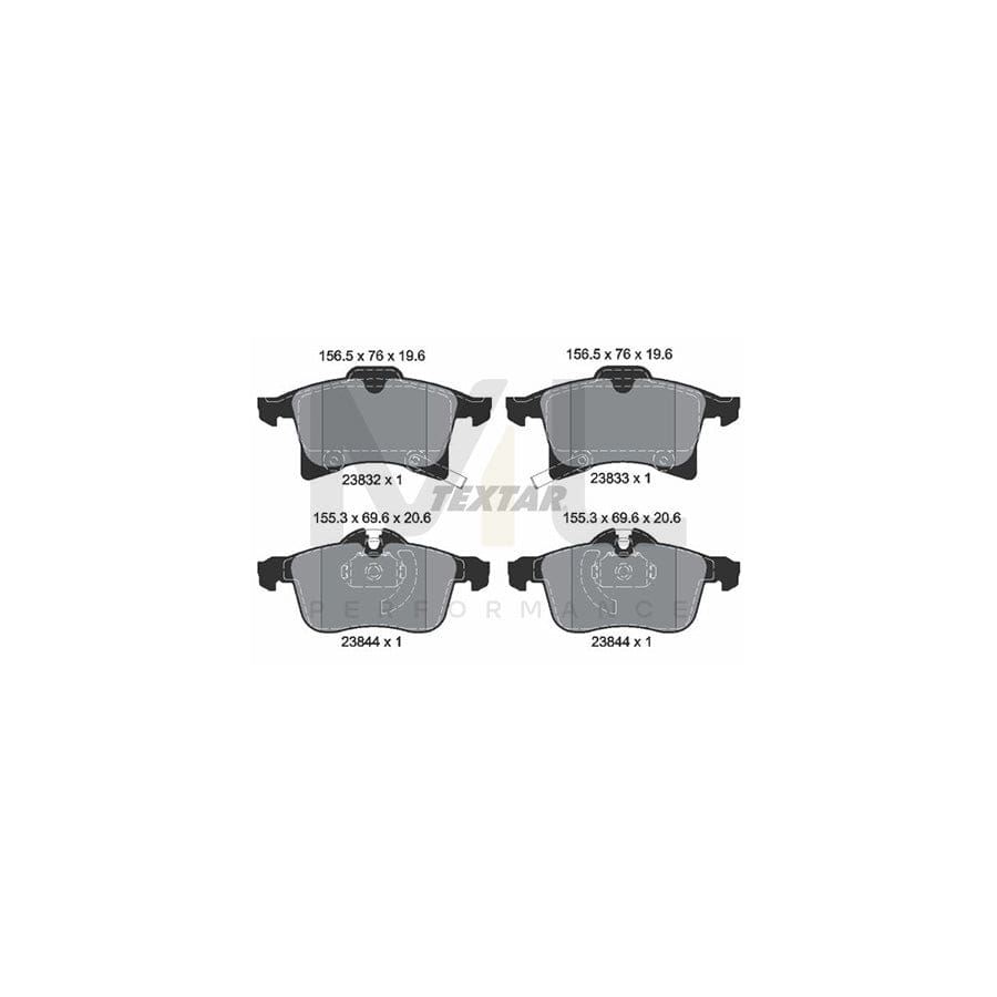 TEXTAR 2383281 Brake pad set epad, with acoustic wear warning