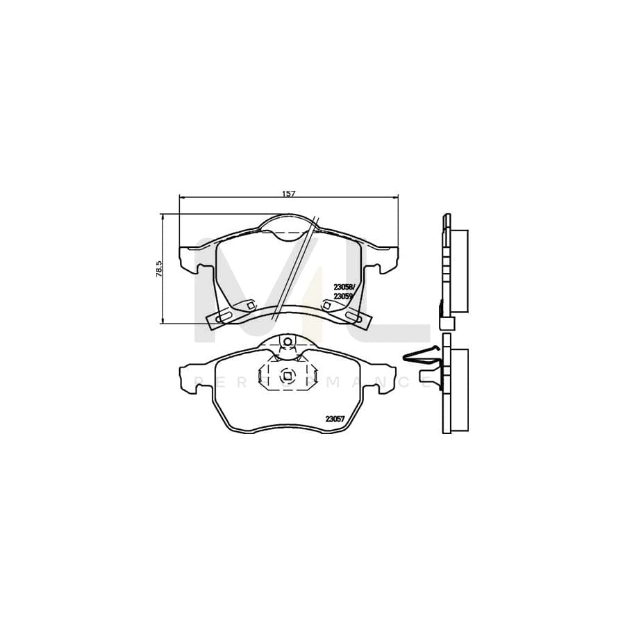 TEXTAR 2305701 Brake pad set with acoustic wear warning