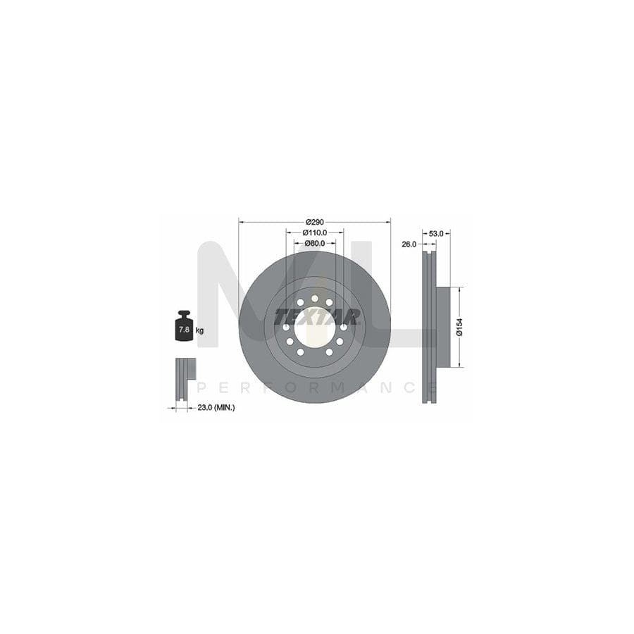 TEXTAR 93127200 Brake Disc for IVECO Daily Internally Vented, without wheel hub, without wheel studs  - 1 piece