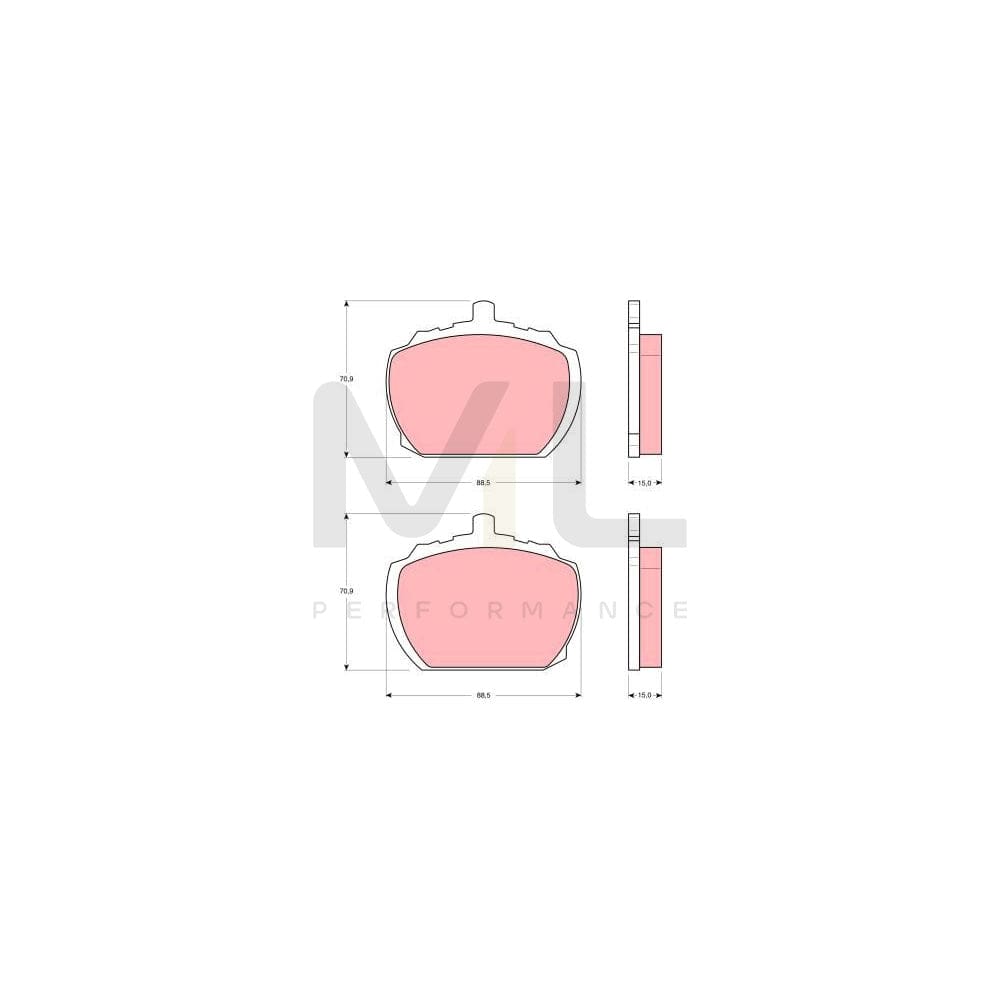 TRW Gdb340 Brake Pad Set Not Prepared For Wear Indicator