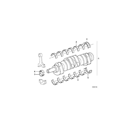 Genuine BMW 11241288927 E31 E38 E32 Bearing Shell, Blue 44,75mm(+0,25) (Inc. L7, 850CSi & 750iLS)