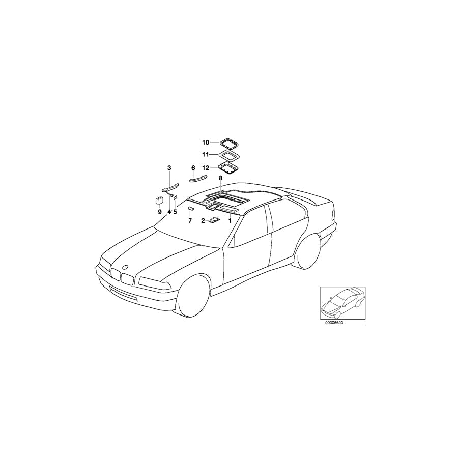 Genuine BMW 51168203984 E36 E46 Handle Rear GRAU (Inc. 323i, 325ti & 318i)