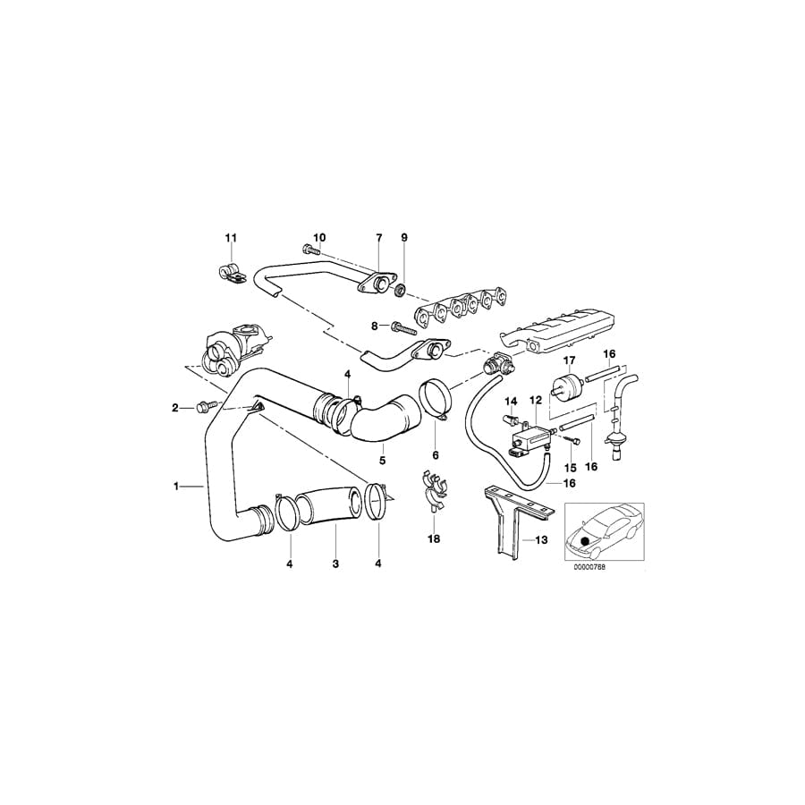Genuine BMW 11712244537 E36 E34 Clamp (Inc. 525tds, 325tds & 525td)