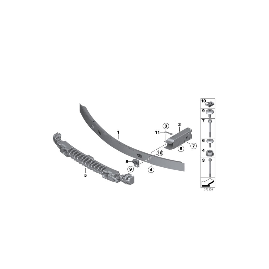 Genuine BMW 51117338525 F25 F26 Shock Absorber Front ECE (Inc. X4 35iX, X3 35dX & X4 20dX)