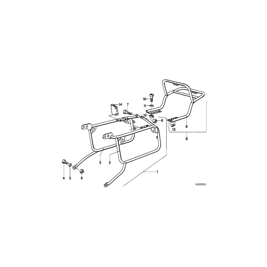 Genuine BMW 46541241589 Left Case Holder VERCHROMT (Inc. R45/N, R45 & R65T)