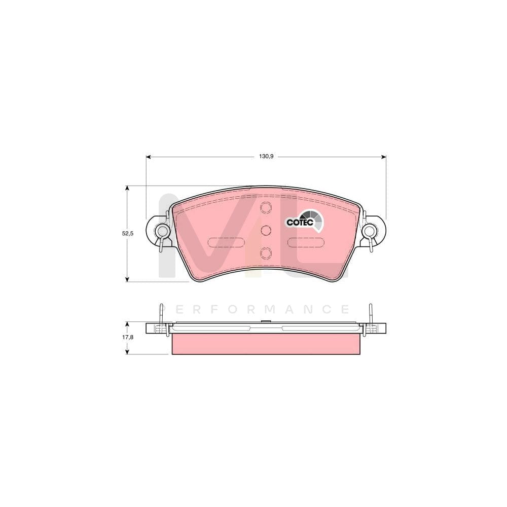 TRW Cotec Gdb1385 Brake Pad Set Not Prepared For Wear Indicator