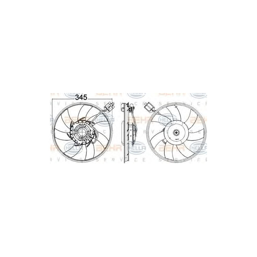Hella 8EW 351 104-541 Fan, Radiator