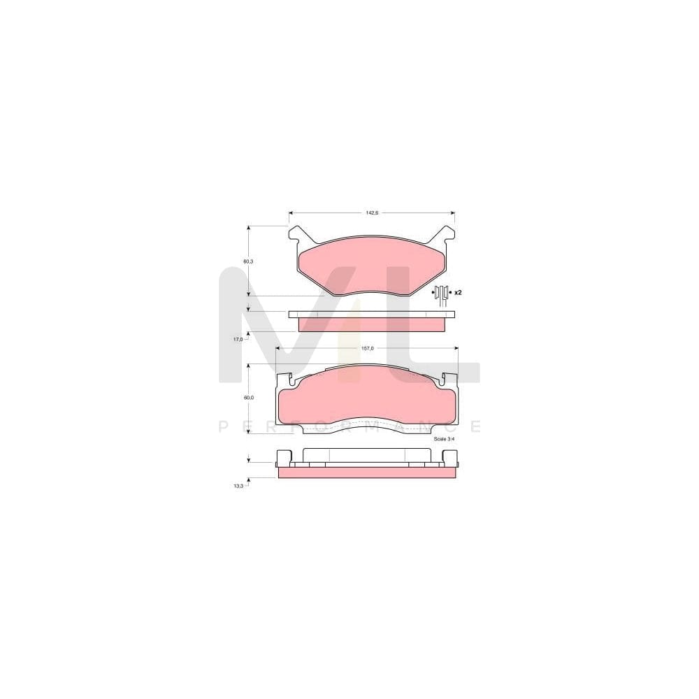 TRW Gdb4035 Brake Pad Set Not Prepared For Wear Indicator