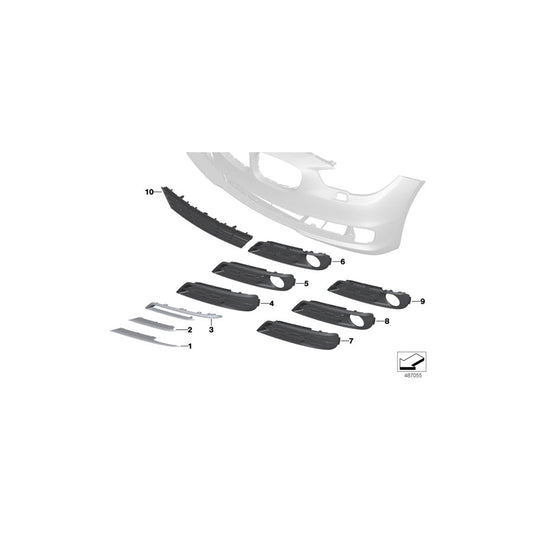 Genuine BMW 51117331672 F07 Grid Lateral Right BASIS (Inc. 550iX 4.4, 528i & 535dX)