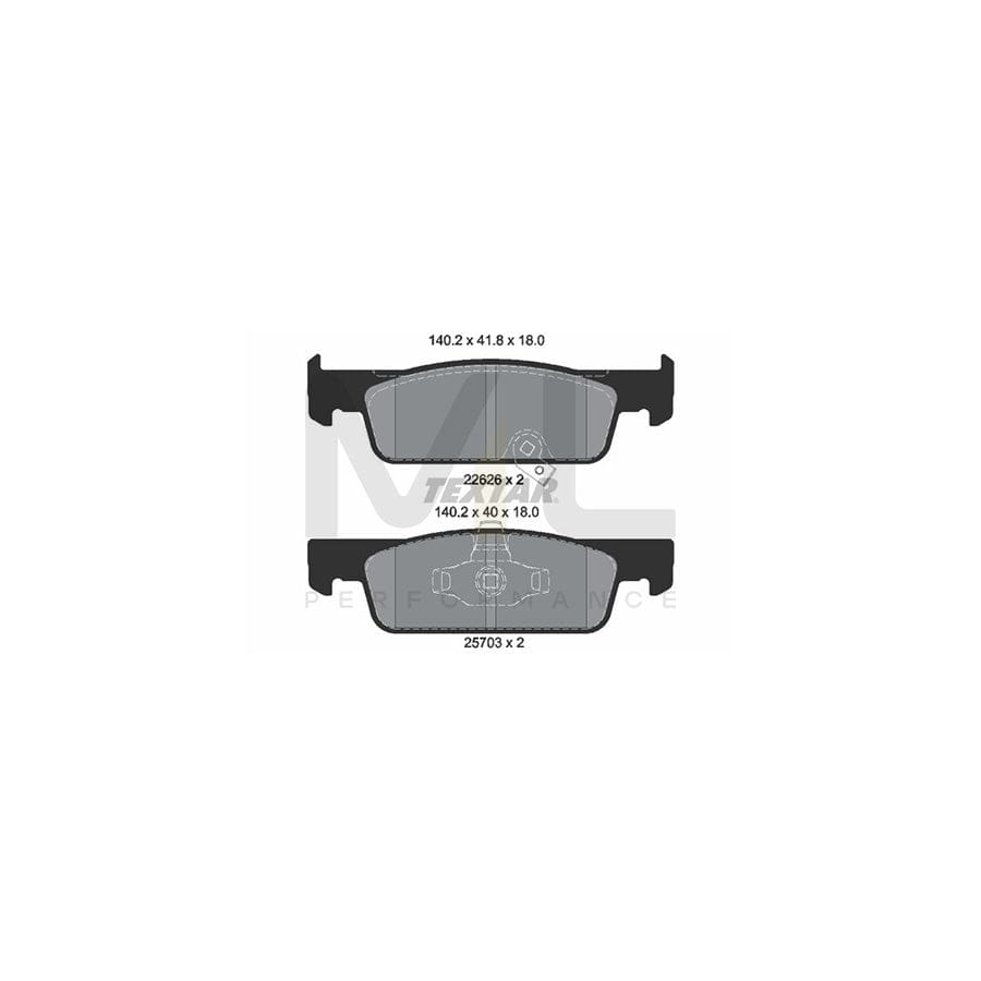 TEXTAR 2262601 Brake pad set for SMART FORTWO with acoustic wear warning