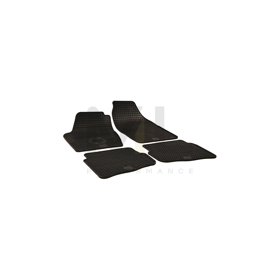 WALSER 50600 Floor mat set Elastomer, Front and Rear, Quantity: 4, Black