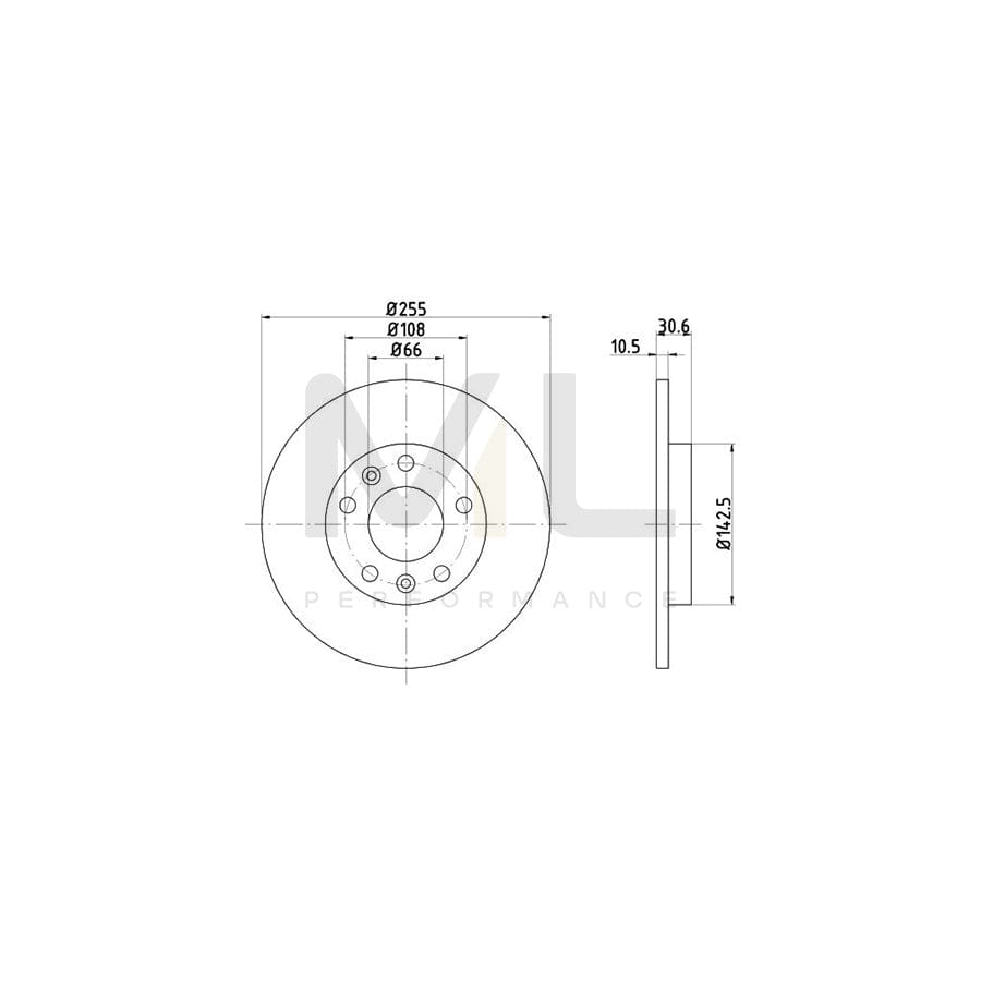 TEXTAR 92081400 Brake Disc for RENAULT 21 Saloon Solid, without wheel hub, without wheel studs  - 1 piece