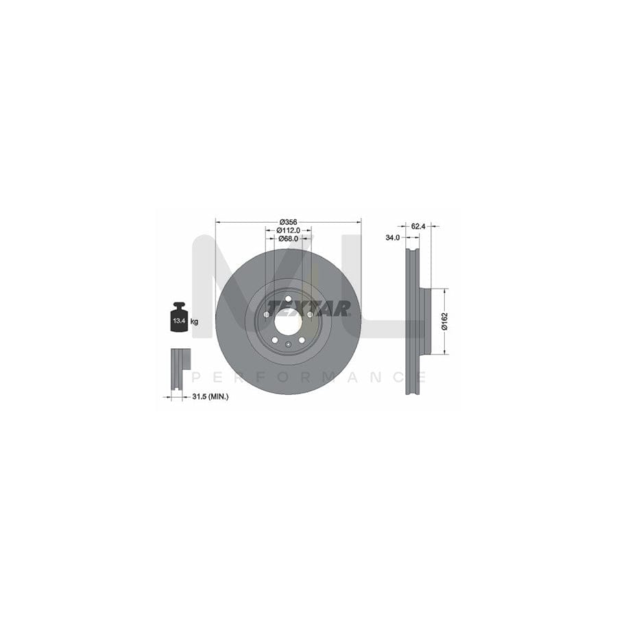 TEXTAR PRO+ 92293505 Brake Disc for AUDI A6 C7 Allroad (4GH, 4GJ) Internally Vented, Coated, High-carbon, without wheel hub, without wheel studs  - 1 piece