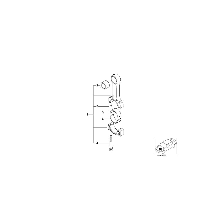 Genuine BMW 11242243145 E39 E38 E36 Connecting Rod Bush (Inc. 525tds, 525td & 318tds)