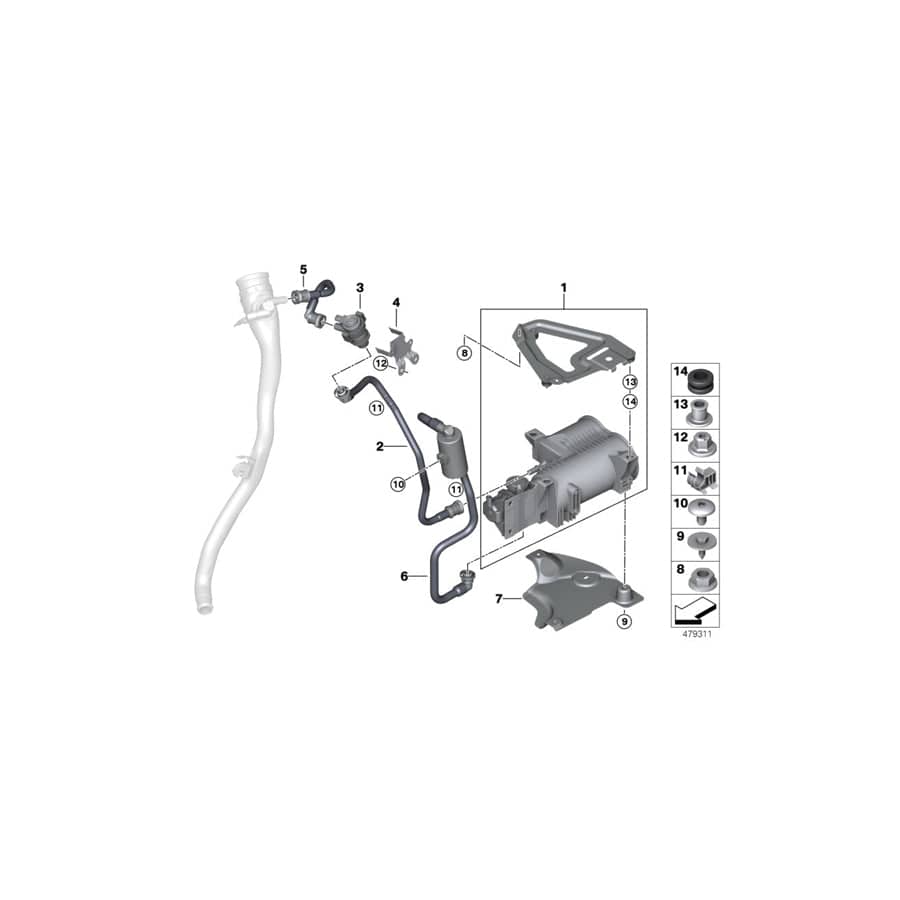 Genuine BMW Mini 16137348727 F45 Activated Charcoal Filter (Inc. 225xe & Cooper SE ALL4)