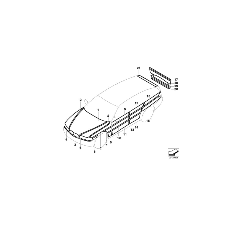 Genuine BMW 51147133200 E46 Adhesive Film F Trunk Lid, Bottom POLIZEI BAYERN (Inc. 325i, 320i & 330d)