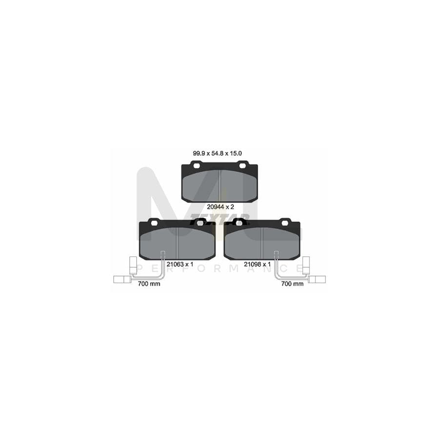 TEXTAR 2094402 Brake pad set with integrated wear warning contact