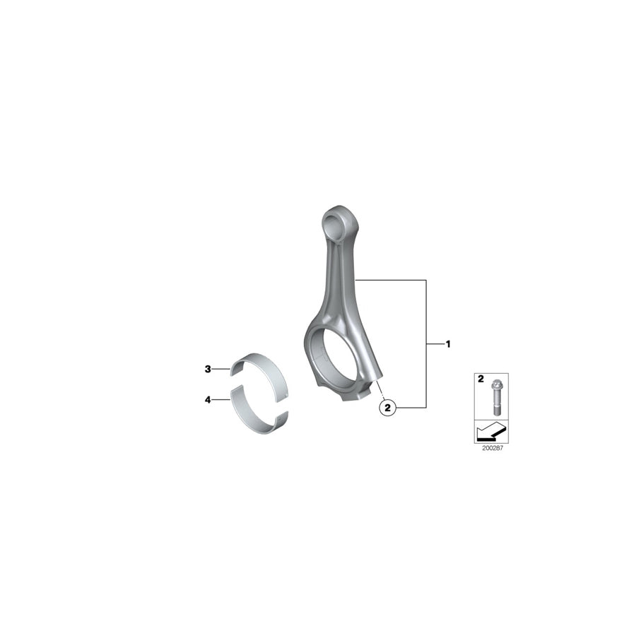 Genuine BMW 11247559458 F03 F02 F01 Connecting Rod L=141,5mm (Inc. 760LiS, 760Li & 760i)