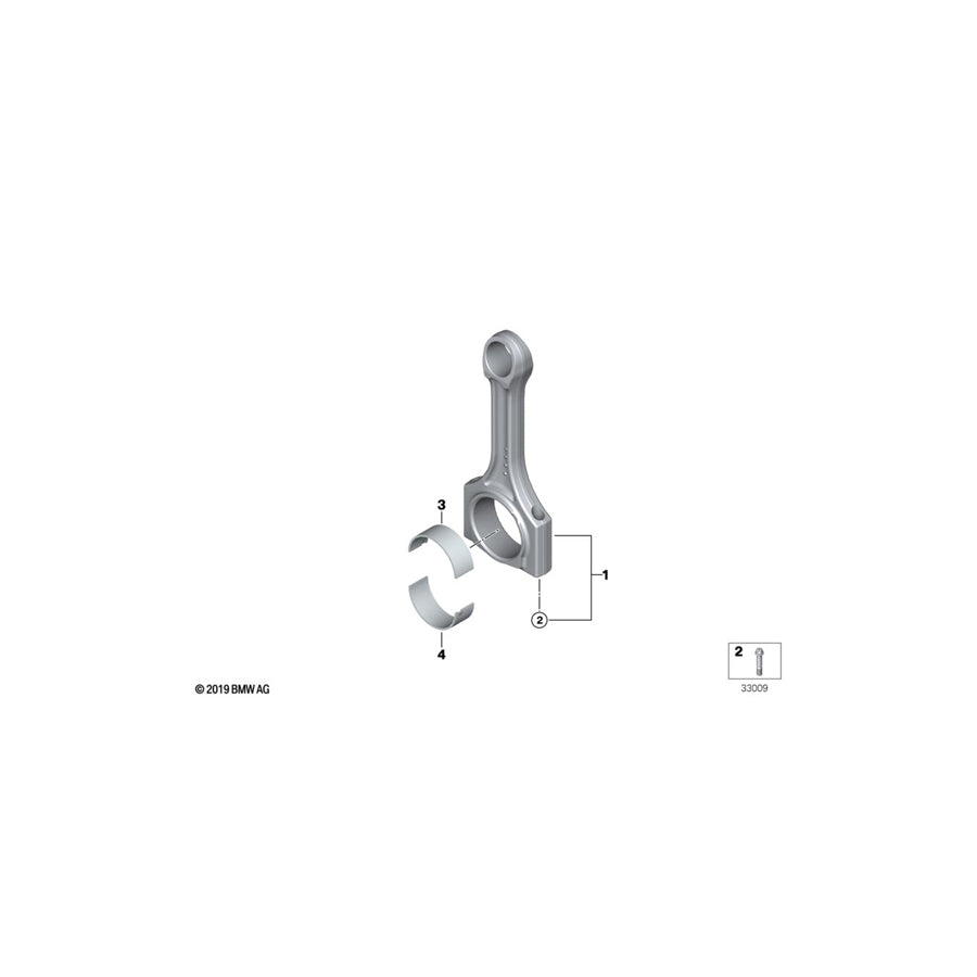 Genuine BMW 11247544525 E64 E70 E63 Connecting Rod L=138,5mm (Inc. X5 4.8i, Alpina B7 & 750i)