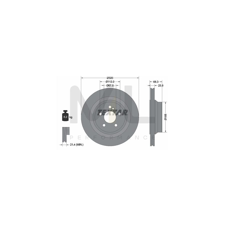 TEXTAR PRO+ 92233705 Brake Disc Internally Vented, Coated, High-carbon, without wheel hub, without wheel studs  - 1 piece