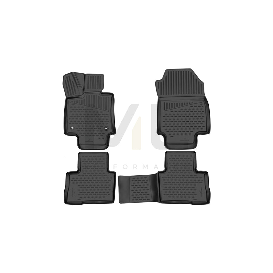 WALSER Tailored, XTR 75238 Floor mat set Elastomer, Front and Rear, Black