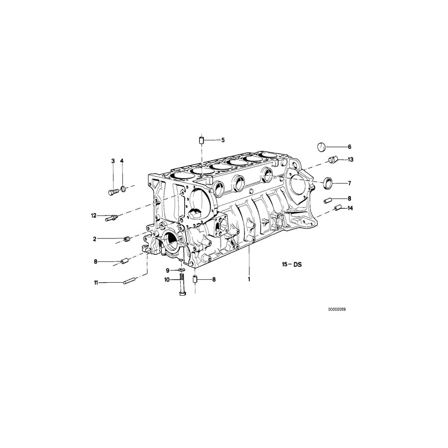 Genuine BMW 11111720661 E32 Engine Block With Piston (Inc. 730i)