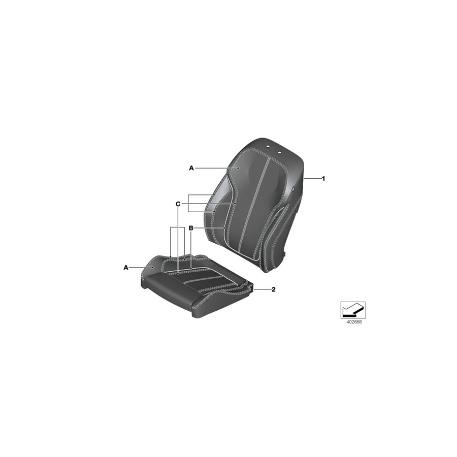 Genuine BMW 52107989451 F15 F16 Leather Cover Sport Backrest Left INDIVIDUAL (Inc. X5 30dX, X6 35iX & X6 30dX)