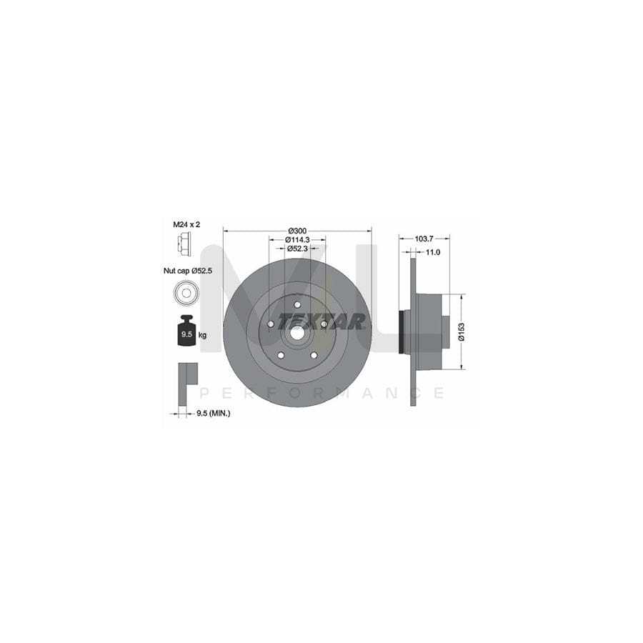 TEXTAR PRO 92196103 Brake Disc for RENAULT Laguna III Coupe (DT) Solid, Coated, with integrated magnetic sensor ring, with wheel bearing  - 1 piece